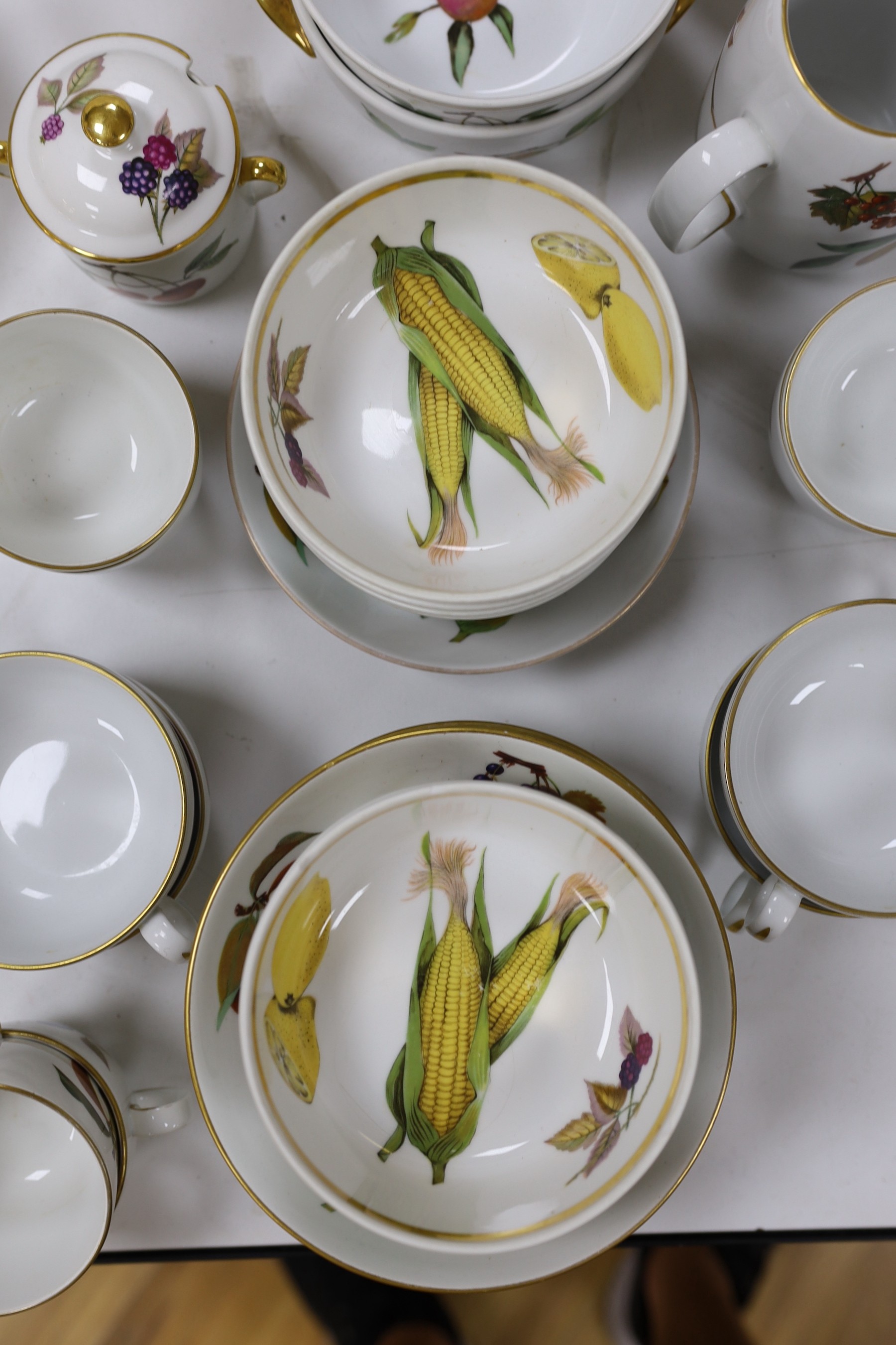 A large quantity of Royal Worcester Evesham pattern dining ware